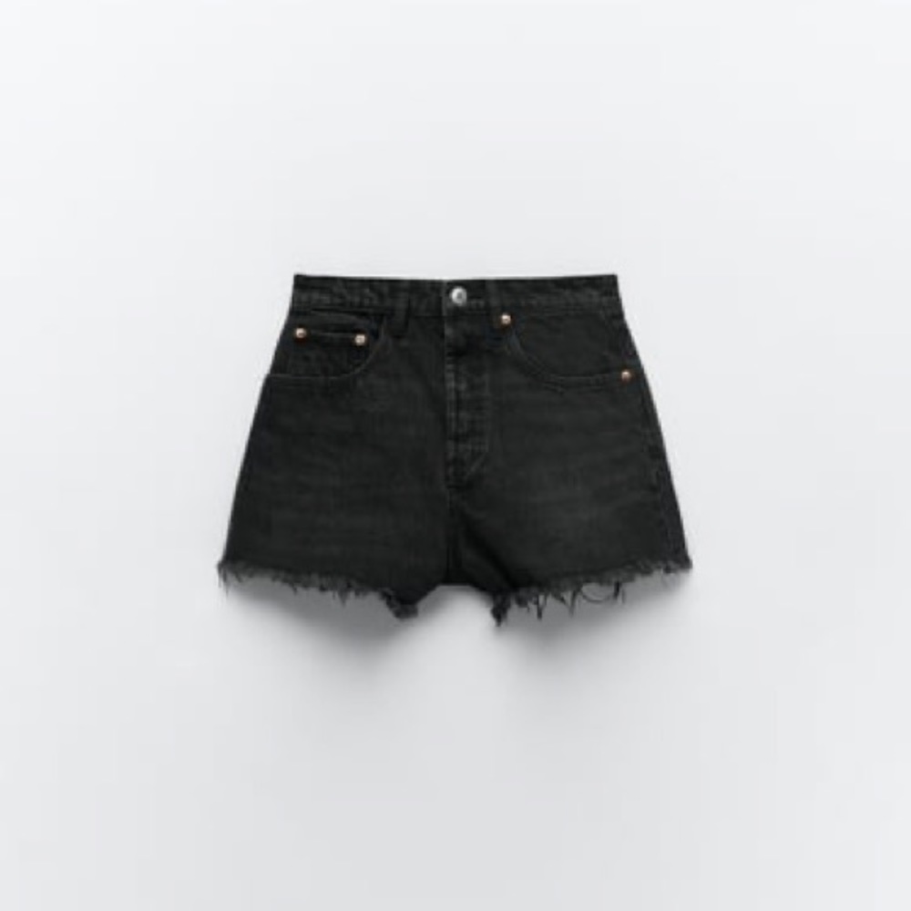 Zara cut off black denim shorts